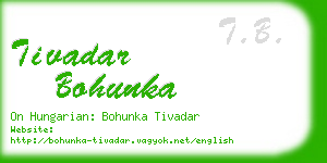 tivadar bohunka business card